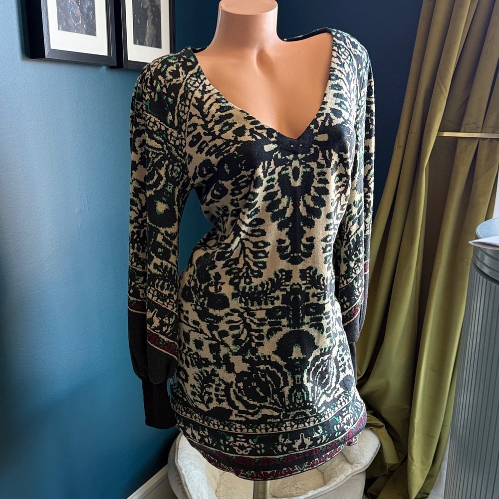 Free People Patterned Sweater Dress